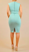 Load image into Gallery viewer, MARJORIE SAGE PENCIL MIDI DRESS